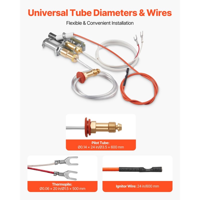 Sytytyskokoonpano maakaasutakkoihin lämmön ja korroosion kestävä hopeanvärinen laajasti yhteensopiva