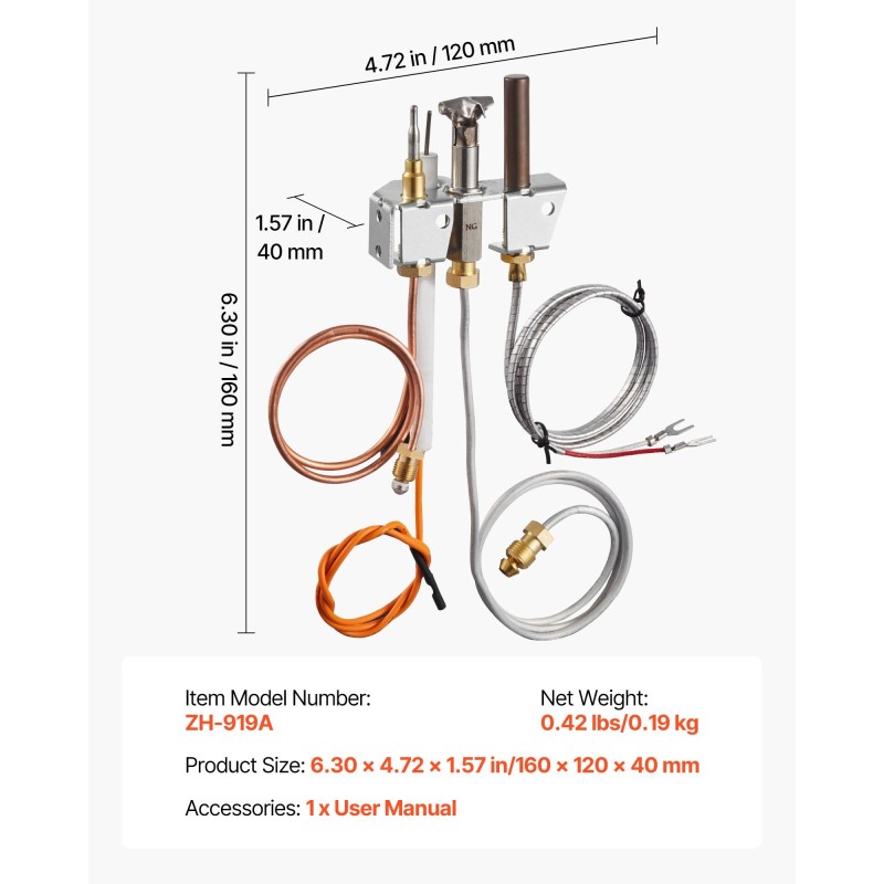Kaasureleensarja takkoihin kaasulaitteisiin luonnonkaasulle lämmönkestävä hopea 160 x 120 x 40 mm