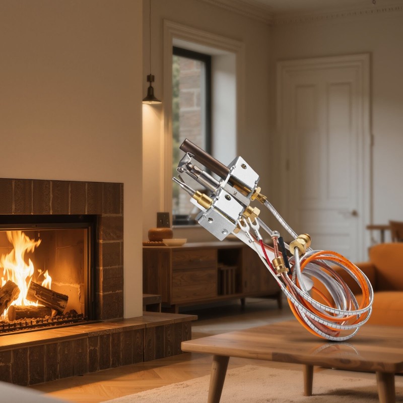 Kaasureleensarja takkoihin kaasulaitteisiin luonnonkaasulle lämmönkestävä hopea 160 x 120 x 40 mm