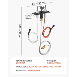 Kaasutakan sytytyskokoonpano luonnonkaasulle musta malli ZH-1004A