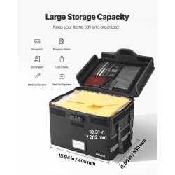 Tulenkestävä vedenpitävä asiakirjalaatikko silikonipinnoitetusta lasikuidusta 1,4 kg