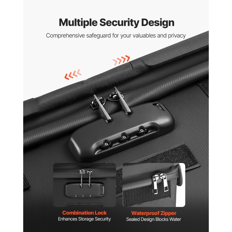 Tulenkestävä vedenpitävä asiakirjalaatikko silikonipinnoitetusta lasikuidusta 1,4 kg