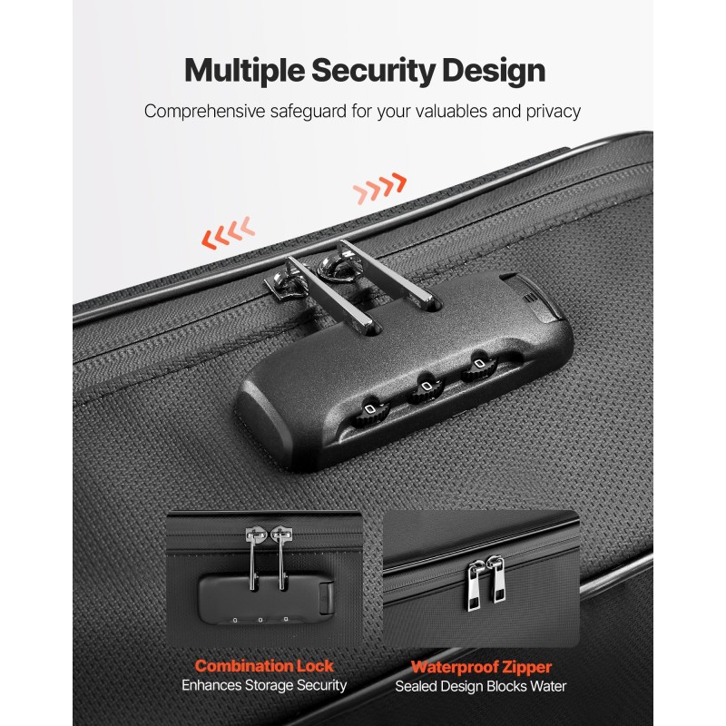 Paloturvallinen kannettava asiakirjalaatikko silikonipinnoitetusta lasikuitukankaasta numeroyhdistelmälukolla