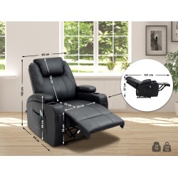 Hierova Galena-nojatuoli lämmityksellä ja säädettävällä selkänojalla