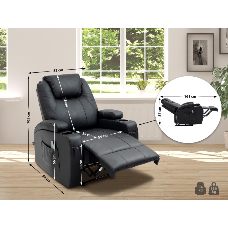 Hierova Galena-nojatuoli lämmityksellä ja säädettävällä selkänojalla