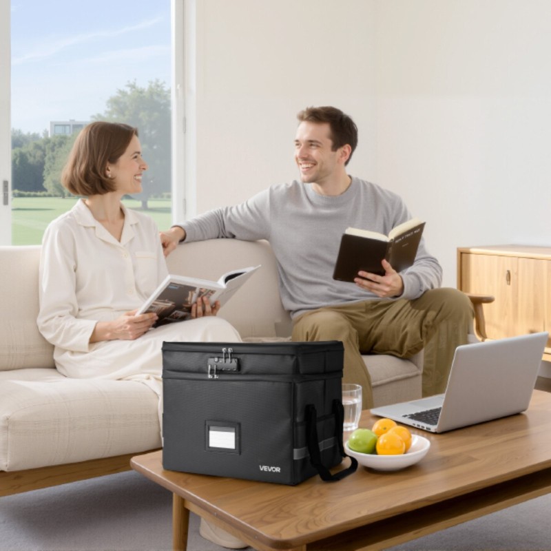 Tulenkestävä asiakirjalaatikko vedenkestävä pölytiivis numeroyhdistelmälukolla monitasoinen säilytys