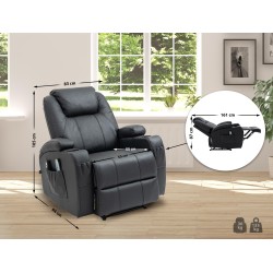 Ylellinen hierova nojatuoli lämmityksellä ja kallistettavalla selkänojalla