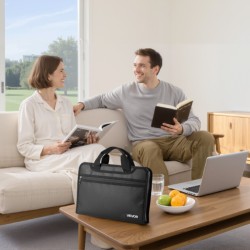 Tulenkestävä asiakirjalaukku silikonipinnoitetusta lasikuitukankaasta 12 läpinäkyvää haitarisivua kestää 1000°C