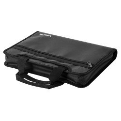 Tulenkestävä asiakirjalaukku silikonipinnoitetusta lasikuitukankaasta 12 läpinäkyvää haitarisivua kestää 1000°C