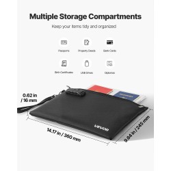 Asiakirjakansio palonkestävä 1000°C silikonipäällysteinen lasikuitukangas 245x360x16 mm vesitiivis yhdistelmälukolla