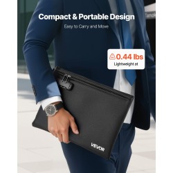 Asiakirjakansio palonkestävä 1000°C silikonipäällysteinen lasikuitukangas 245x360x16 mm vesitiivis yhdistelmälukolla