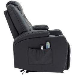 Ylellinen hierova nojatuoli lämmityksellä ja kallistettavalla selkänojalla