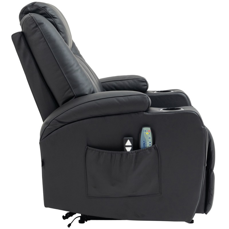 Ylellinen hierova nojatuoli lämmityksellä ja kallistettavalla selkänojalla