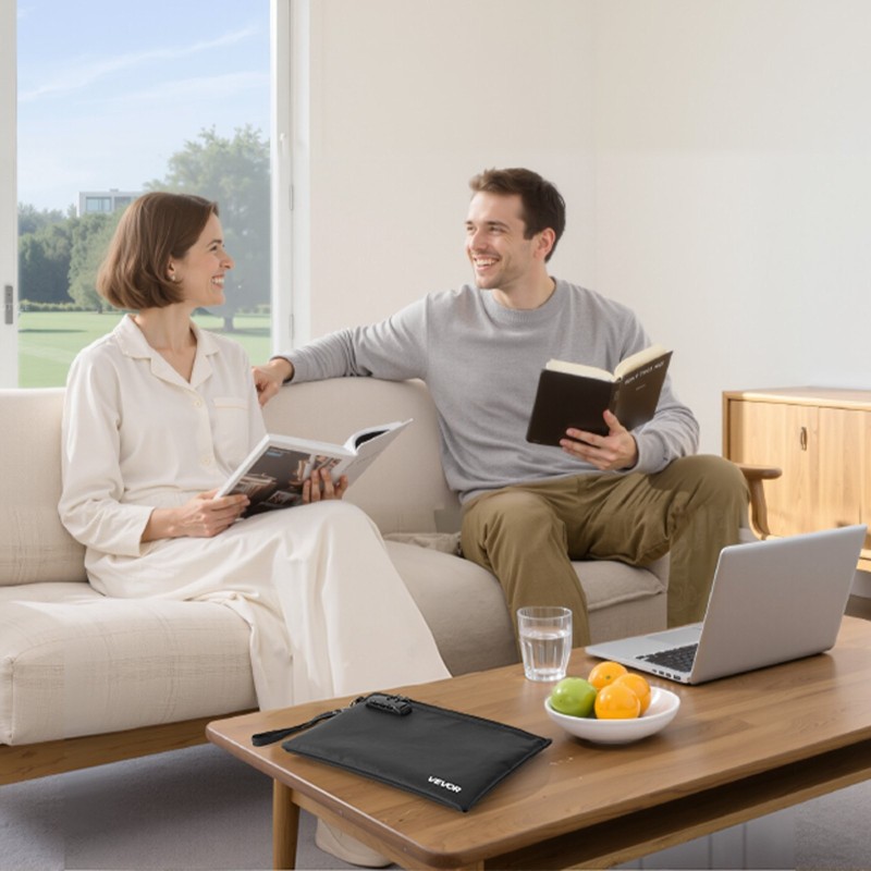 Asiakirjakansio palonkestävä 1000°C silikonipäällysteinen lasikuitukangas 245x360x16 mm vesitiivis yhdistelmälukolla