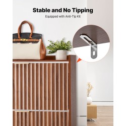 Kenkäkaappi lastulevy ja MDF 2 kääntölaatikkoa pähkinänsävy säädettävät hyllyt kaadunsuojalla