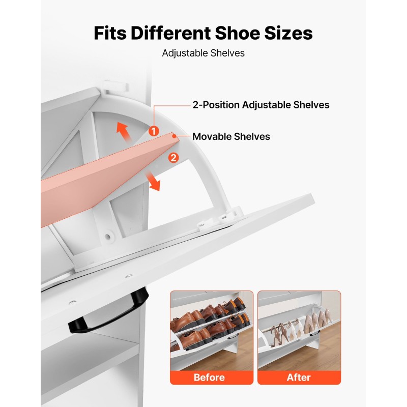 Kenkäkaappi kaksi kippikaappia kaksi vetolaatikkoa valkoinen pähkinänsävyinen kansitaso kaatumissuoja