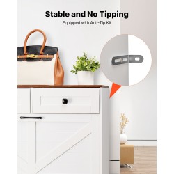 Kenkäkaappi kaksi kippikaappia kaksi vetolaatikkoa valkoinen pähkinänsävyinen kansitaso kaatumissuoja