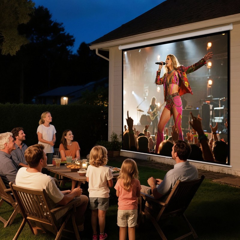 Manuaalinen alasvedettävä valkokangas 120 tuumaa neulottu valkoinen PVC rautakotelolla