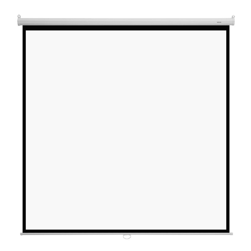 Manuaalinen alasvedettävä valkokangas 120 tuumaa neulottu valkoinen PVC rautakotelolla