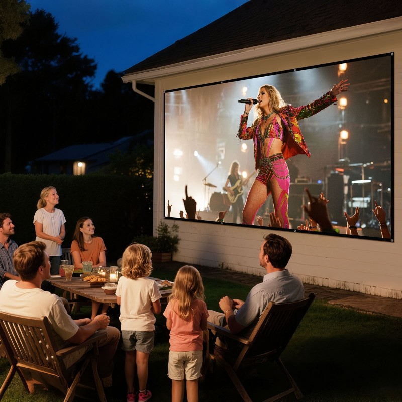 Seinäasennettava neulottu polyesterikangas 120-tuumainen 16:9 kotiteatteriin