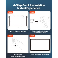 Seinäasennettava polyesterinen projektorikangas 150-tuumainen 16:9-kuvasuhde 4K-yhteensopiva