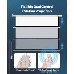 Moottoroitu valkokangas 72 tuuman neulottu PVC-kangas 4:3