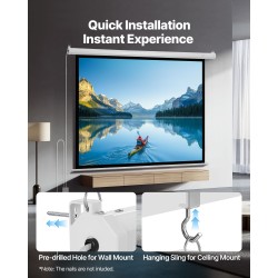 Moottoroitu valkokangas 72 tuuman neulottu PVC-kangas 4:3