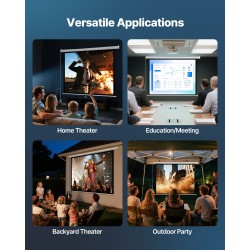 Moottoroitu valkokangas 72 tuuman neulottu PVC-kangas 4:3