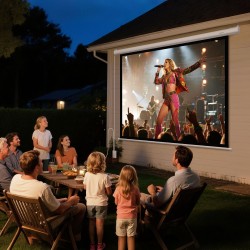 Moottoroitu valkokangas 72 tuuman neulottu PVC-kangas 4:3