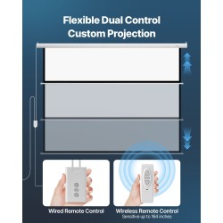 Moottoroitu valkokangas 120 tuumaa 4:3 PVC-pohjainen neulottu kangas 4K-tuki