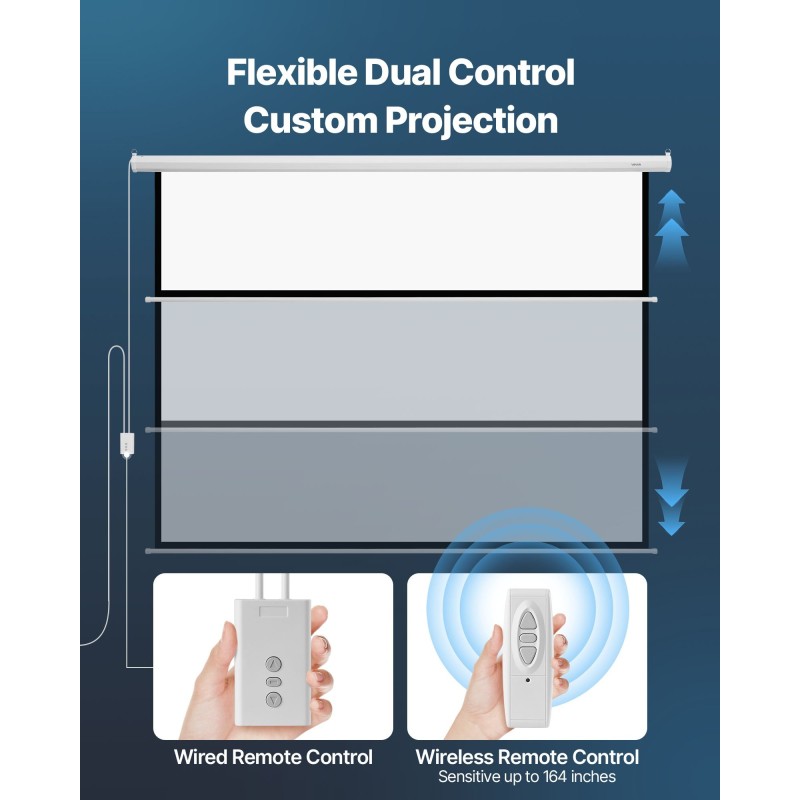 Moottoroitu valkokangas 120 tuumaa 4:3 PVC-pohjainen neulottu kangas 4K-tuki