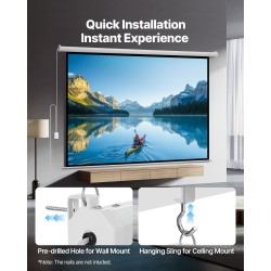 Moottoroitu valkokangas 120 tuumaa 4:3 PVC-pohjainen neulottu kangas 4K-tuki