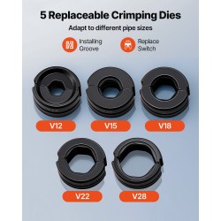 Hydraulinen putkien puristustyökalu ruostumattomille teräsputkille 5 vaihdettavaa leukaa