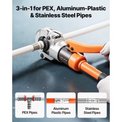Hydraulinen putkien puristustyökalu 9 vaihdettavaa leukaa PEX ja alumiinimuoviputkille sekä ruostumattomille teräsputkille