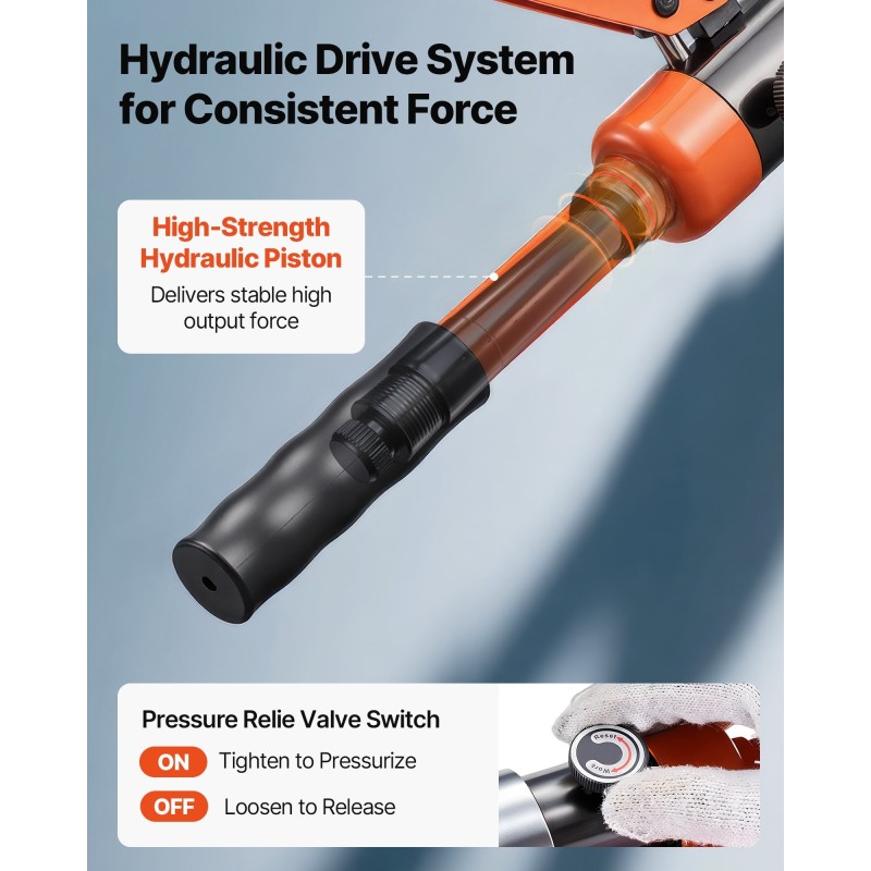 Hydraulinen putkien puristustyökalu 9 vaihdettavaa leukaa PEX ja alumiinimuoviputkille sekä ruostumattomille teräsputkille