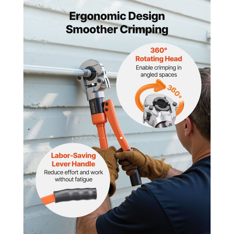 Hydraulinen putkien puristustyökalu 9 vaihdettavaa leukaa PEX ja alumiinimuoviputkille sekä ruostumattomille teräsputkille