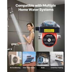 Käyttövesikiertopumppu ruostumattomalla pumppupäällä mekaanisella ajastimella lämminvesivaraajan lähtöön