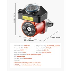 Käyttövesikiertopumppu ruostumattomalla pumppupäällä mekaanisella ajastimella lämminvesivaraajan lähtöön