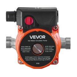 Lämminvesikiertopumppu 3-portainen ruostumaton teräspumppupää 38 l/min kotitalouksiin