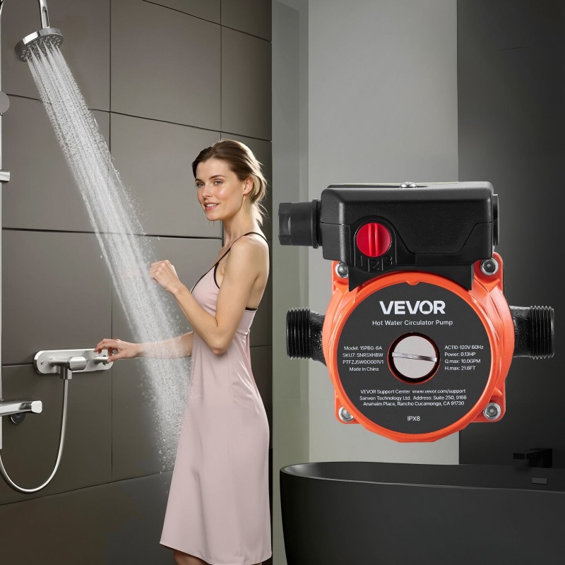 Lämminvesikiertopumppu 3-nopeuksinen valurautaisella pumppupäällä 100 wattia kotitalouksiin
