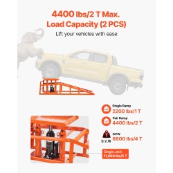 Hydrauliset auton huoltorampit hiiliteräs 2 kpl 5 t kantavuus nostokorkeus 270–360 mm