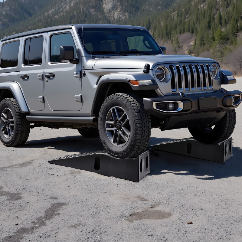 Ajosillat 2 kpl polypropeenia musta 155 mm nostokorkeus 5897 kg kantavuus autoille