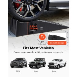 Auton huoltorampit PP-muoviset 2 kpl kokonaiskantavuus 7257 kg nostokorkeus 170 mm