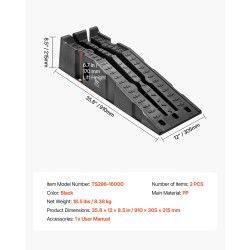 Auton huoltorampit PP-muoviset 2 kpl kokonaiskantavuus 7257 kg nostokorkeus 170 mm