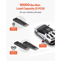 Auton huoltorampit polypropeeni 65 mm nostokorkeus 9072 kg 2 kpl