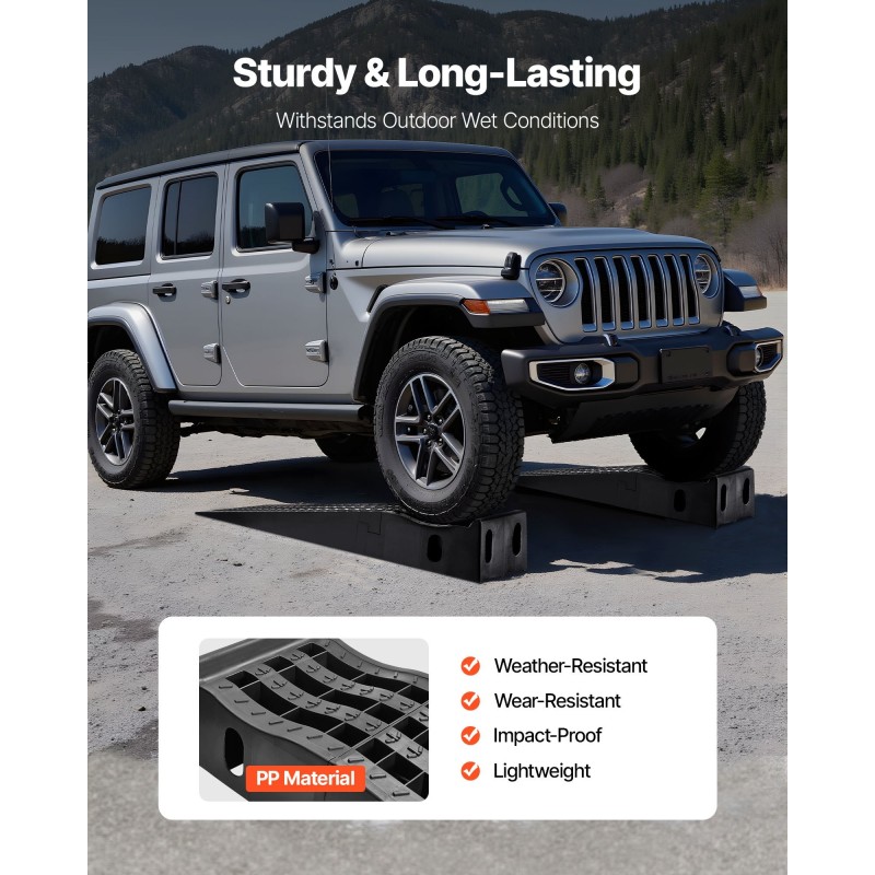 Auton huoltorampit polypropeeni 160 mm nostokorkeus 2 kpl 5897 kg