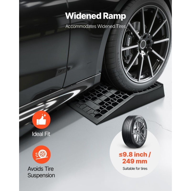 Auton matalaprofiiliset huoltorampit PP-muovi 66 mm 9072 kg 2 kpl