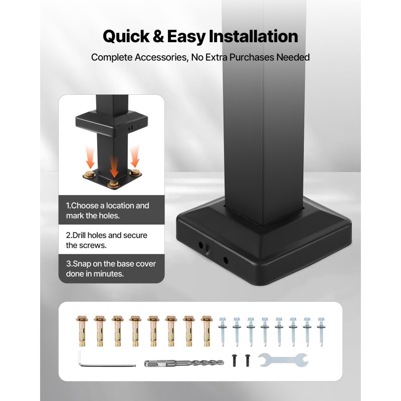 Ulkoportaan kaide hiiliteräksinen mattamusta säädettävä kahteen tai kolmeen askelmaan