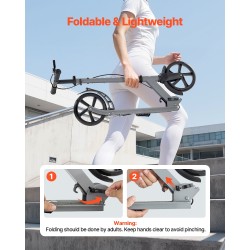 Potkulauta polyuretaanipyörillä säädettävällä ohjaustangolla alkaen 8-vuotiaille kantavuus 99,8 kilogrammaa