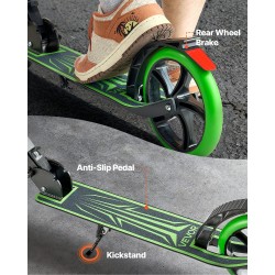 Potkulauta 2-pyöräinen säädettävä ohjaustanko kokoontaitettava runko PU-pyörillä 99,8 kg